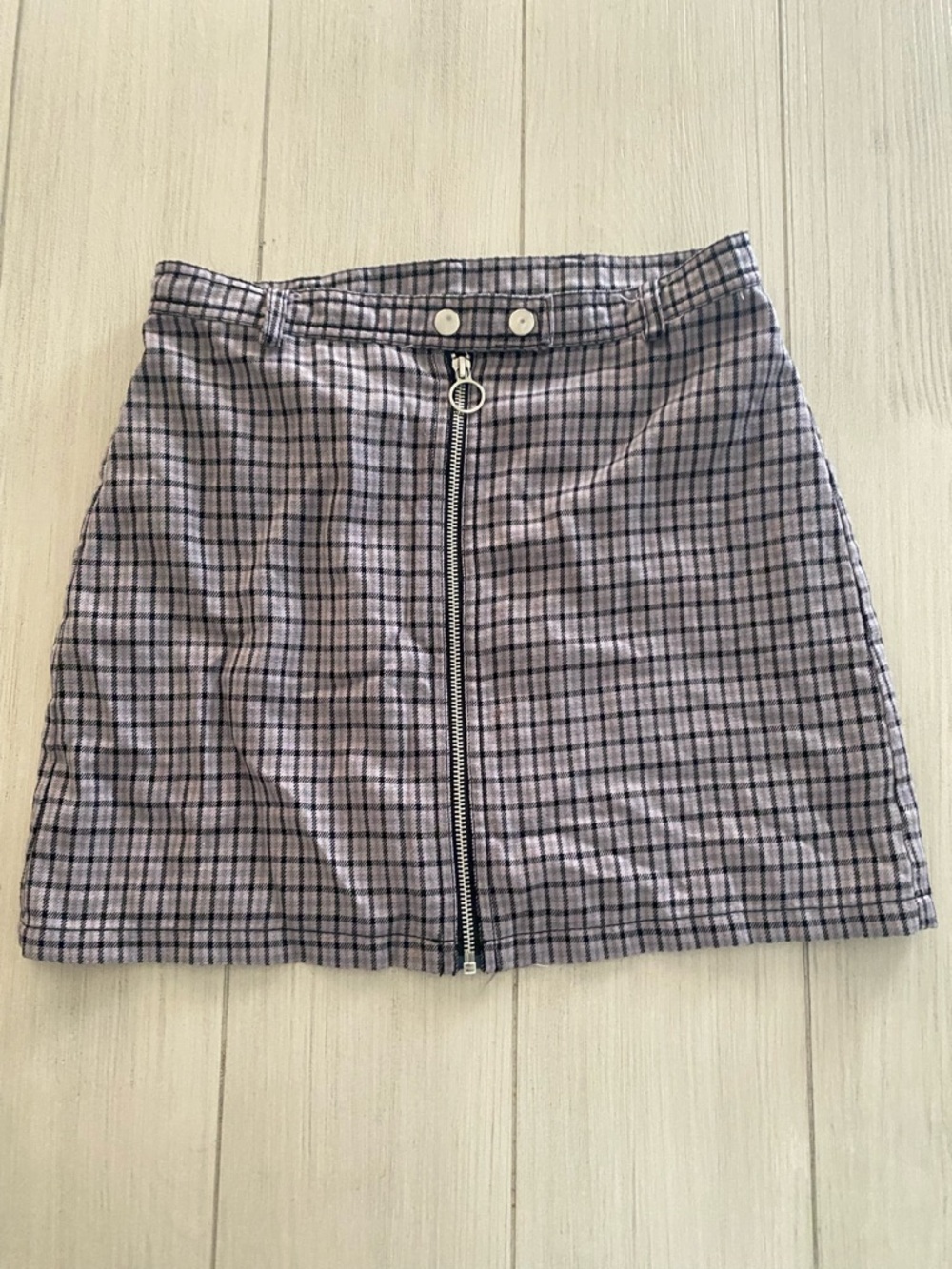 wild fable Lavender Plaid Zip-Front Mini Skirt and Jacket (Set)